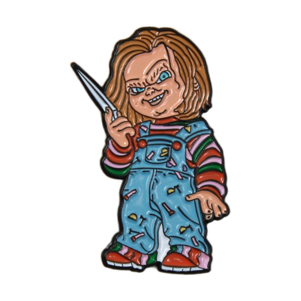 Angry Homicidal Boy Enamel Pin - Funny Horror Spooky Halloween Apparel Gift NWT
